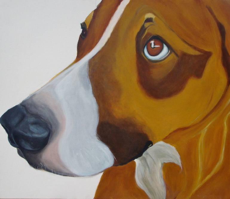 770x667 Saatchi Art Street Dog Painting By Galo Garcia - Dog Painting Artist