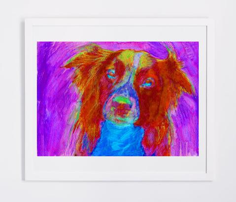 479x409 Border Collie Abstract Painting Print Collie Dog Art Print Artist - Dog Painting Artist