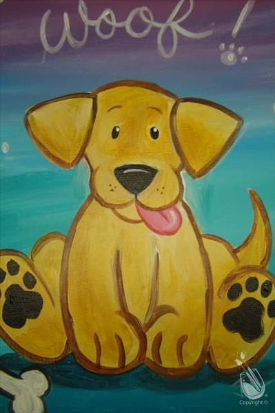 399x600 Kids Camp 2 Hour Class Woof Woof - Dog Painting For Kids