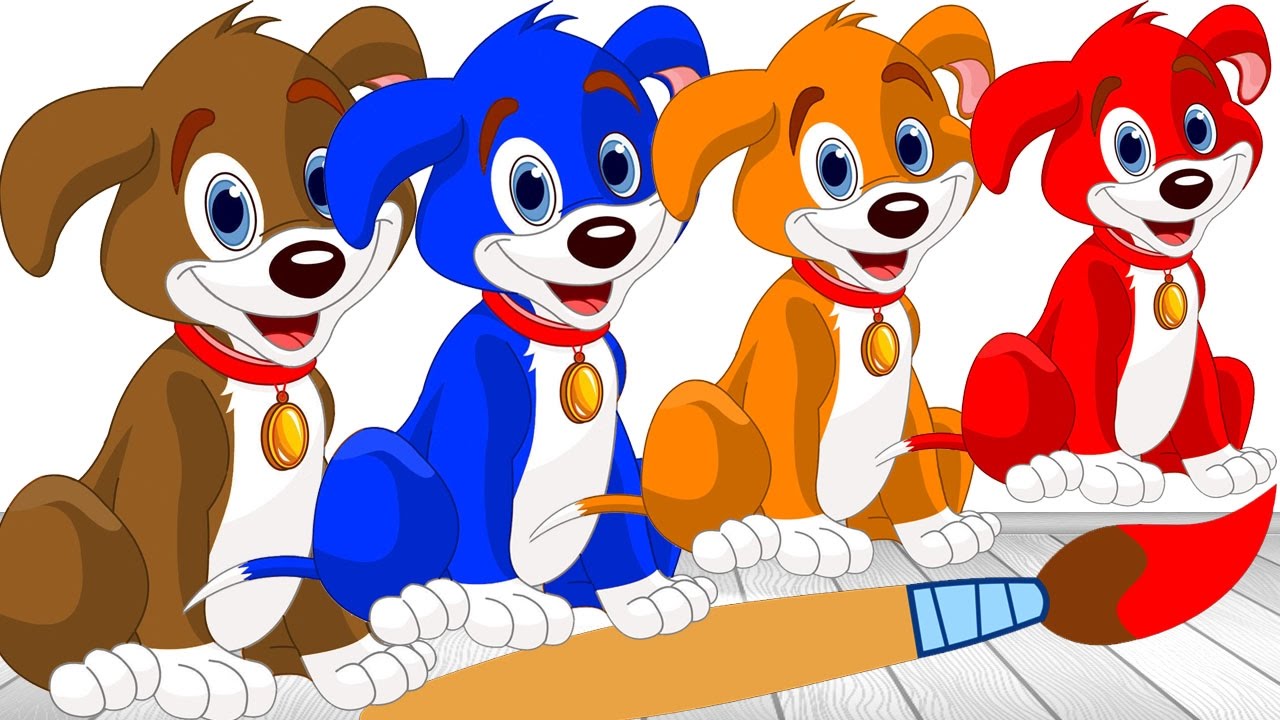1280x720 Learn Colors Baby Dog Painting Colours For Kids Children Toddlers - Dog Painting For Kids