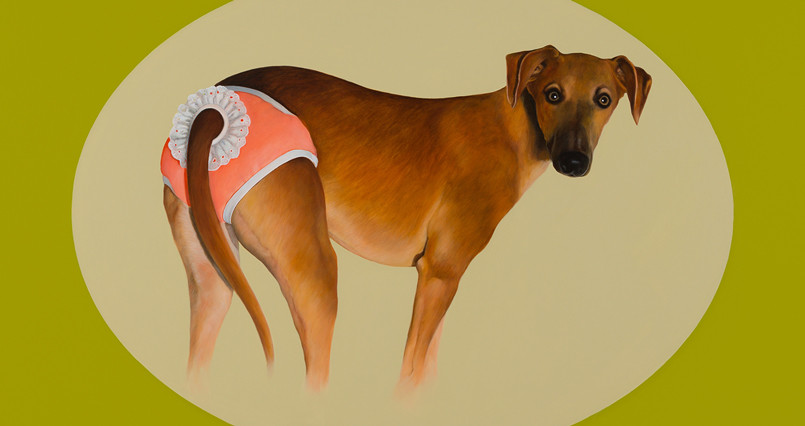 805x426 Mum Creates Stunning Oil Paintings With Her Kids And Dog As Models - Dog Painting For Kids