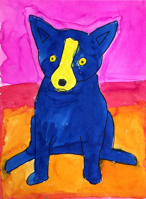 513x700 Rodrigue Blue Dog Art Projects For Kids - Dog Painting For Kids