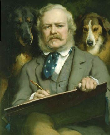 352x433 Sir Edwin Landseer - Dog Painting Self Portrait