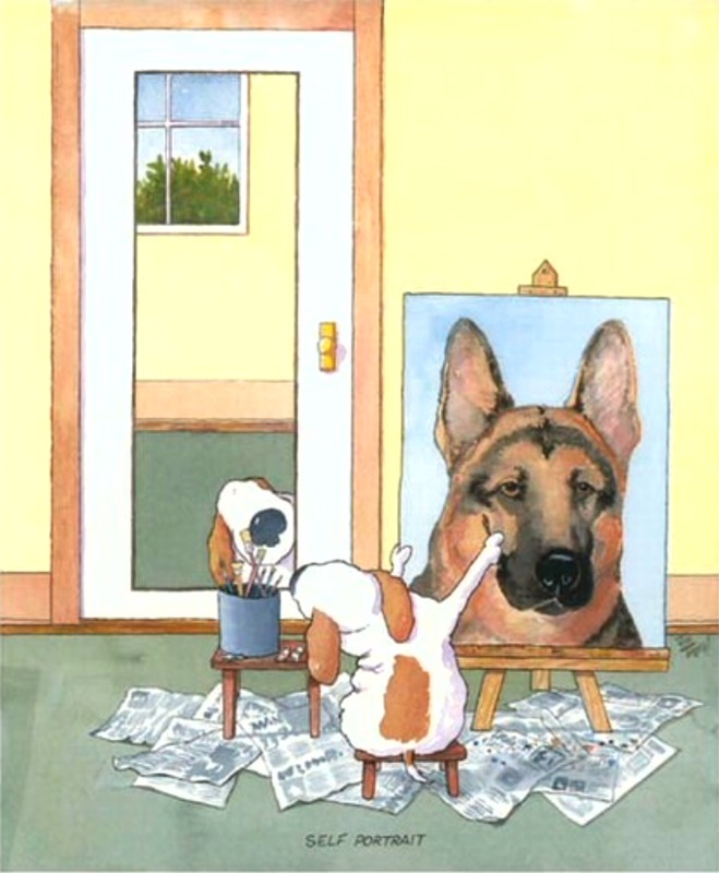 659x800 Von Fenwald's Elite German Shepherds - Dog Painting Self Portrait