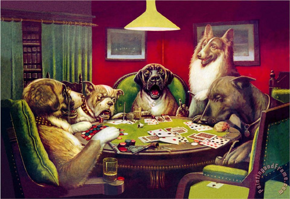 960x660 Cassius Marcellus Coolidge Waterloo Dogs Playing Poker Painting - Dog Poker Painting