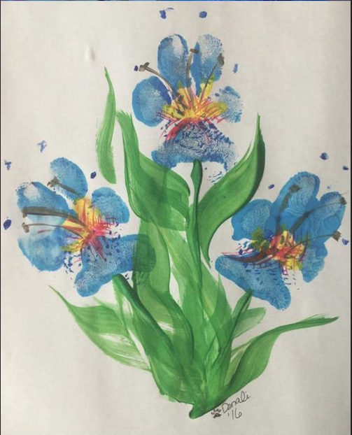 503x622 Dog Paw Print Flower Art! - Dog Print Painting