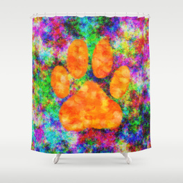264x264 Dog Print Shower Curtains Society6 - Dog Print Painting
