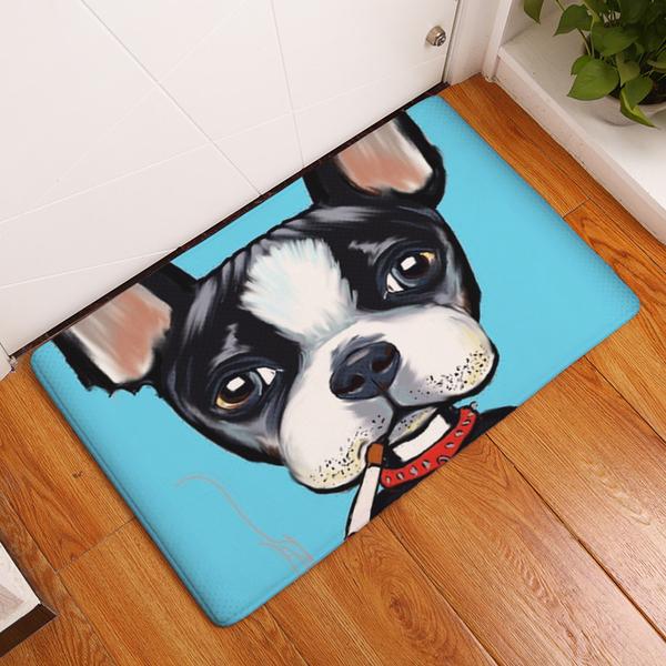 600x600 Lovely Painting Dog Print Anti Slip Floor Mat - Dog Print Painting