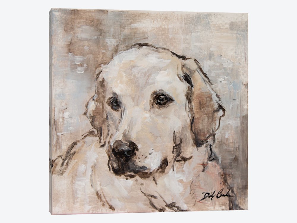 1000x750 Lovable Lab Original Canvas Dog Print By Debi Coules - Dog Print Painting