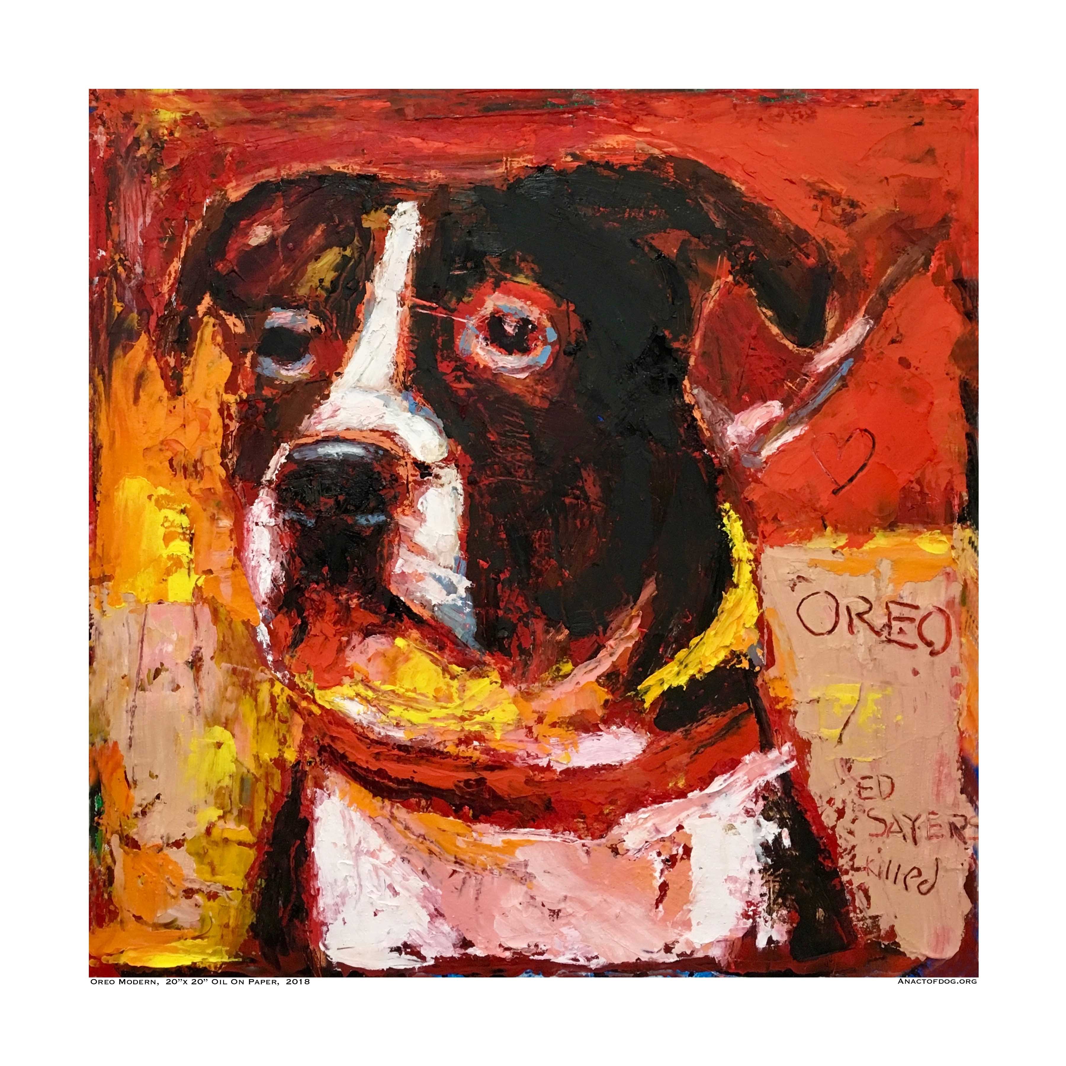 3600x3600 Oreo Modern ~ Dog Print - Dog Print Painting