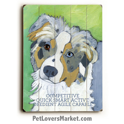 415x415 Dog Painting Australian Shepherd Pictures - Dog Print Painting