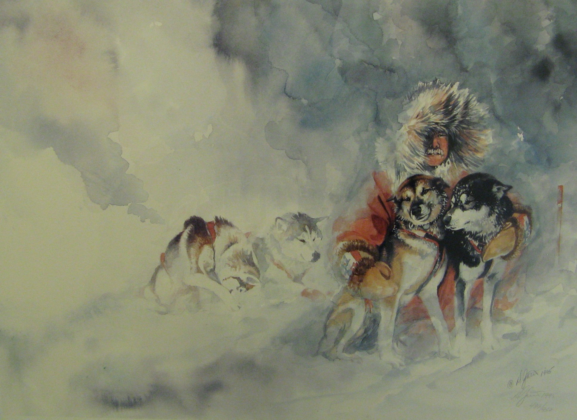 1934x1410 Sled Dog Painting In Healy, Alaska - Dog Sled Painting