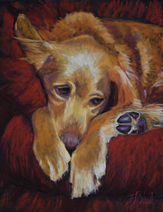 231x300 Sleeping Dog Paintings Fine Art America - Dog Sleeping On Bed Painting
