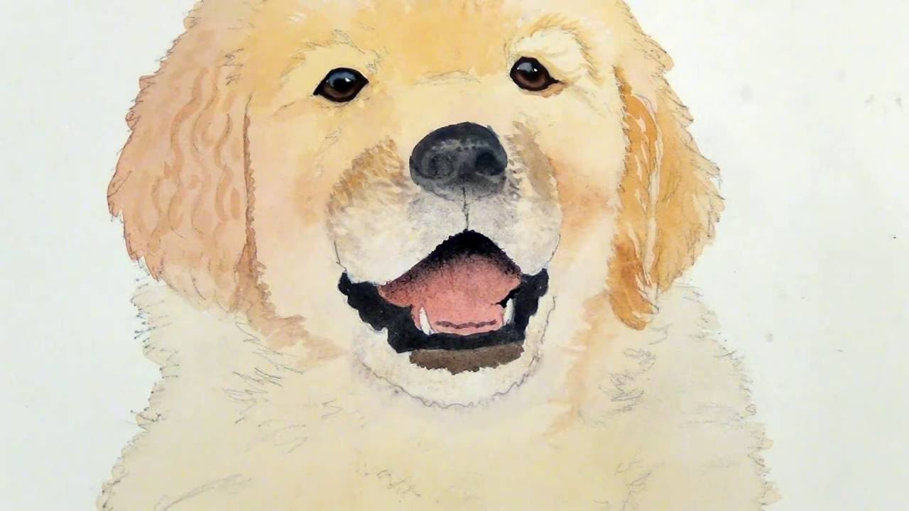 1280x720 Painting A Dog's Mouth In Watercolor - Dog Watercolor Painting