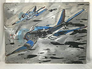 300x225 Original Painting Of A Wwii Us Navy Ariel Dog Fight With Japanese - Dogfight Painting