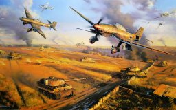 256x160 Planes, Fighters And Helicopters Wallpapers For Android, Iphone - Dogfight Painting
