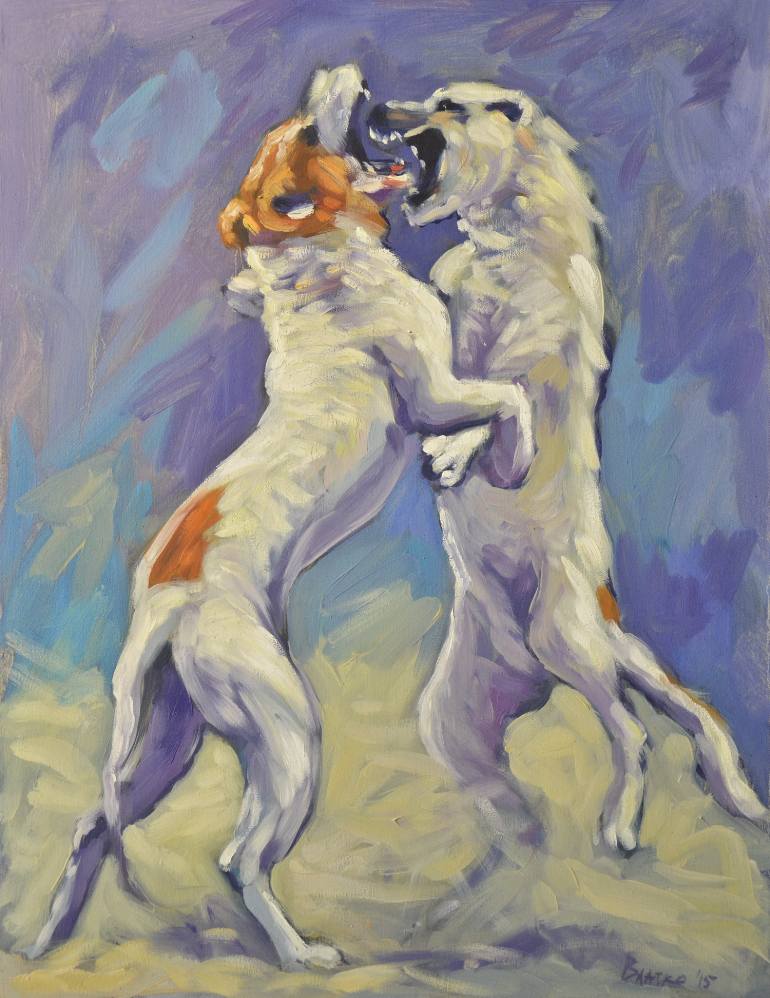 770x998 Saatchi Art Dog Fight Painting By Vladimir I - Dogfight Painting