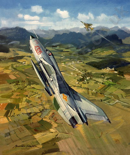 418x500 Studio 88 Limited Dog Fight Over Vietnam - Dogfight Painting