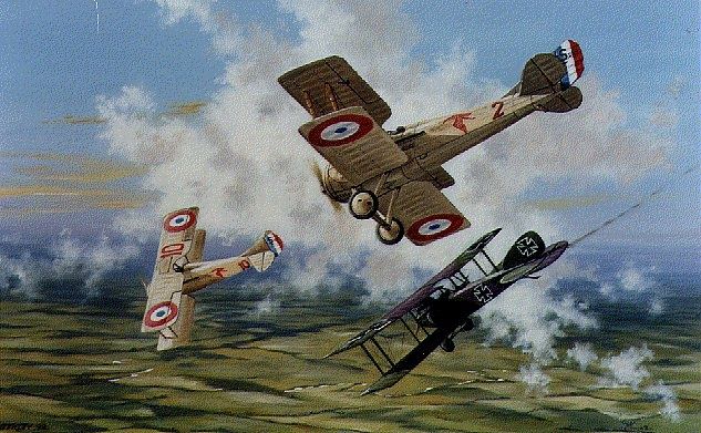 633x391 Ww1 Dogfight Painting Titled, - Dogfight Painting