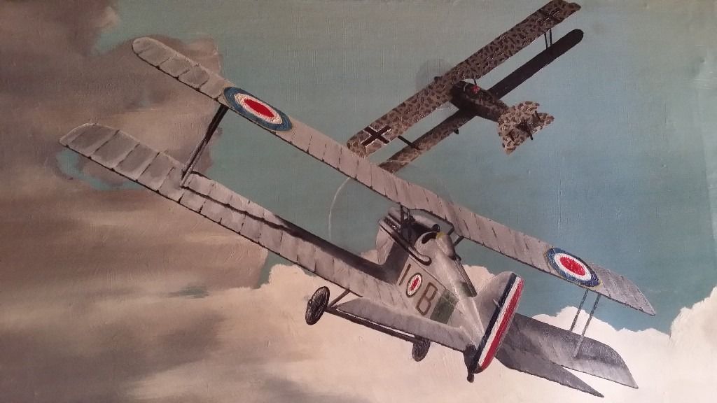 1024x576 World War One Dogfight Painting In Elland, West Yorkshire Gumtree - Dogfight Painting