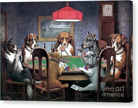 546x426 Dogs Playing Poker Canvas Prints Fine Art America - Dogs Play Poker Painting