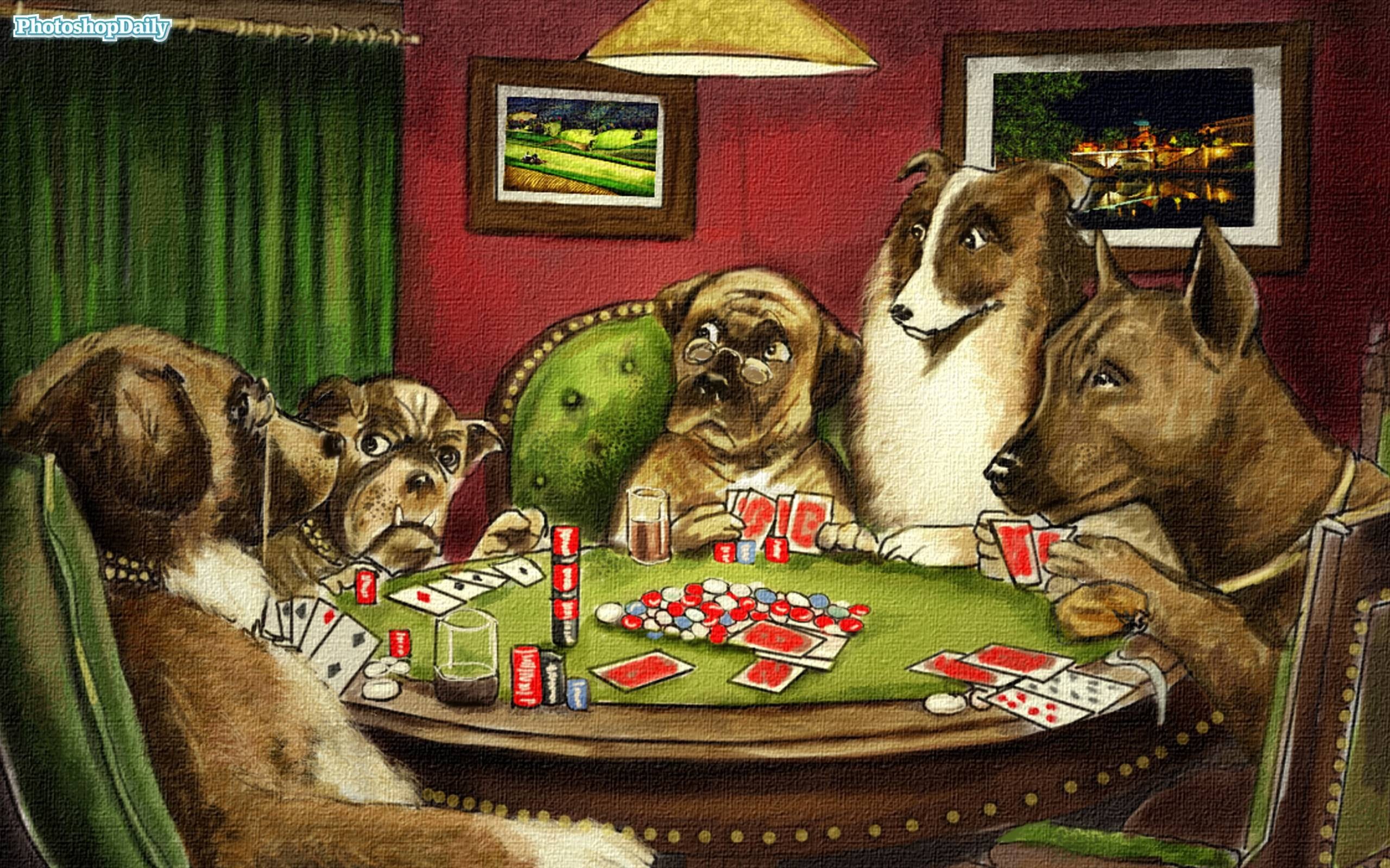 2560x1600 Dogs Playing Poker Wallpaper Images) - Dogs Play Poker Painting
