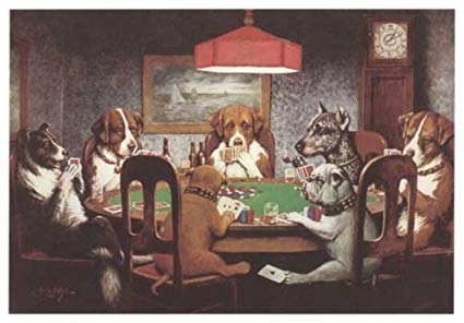 425x296 Dogs Playing Poker 24x36 Art Print Poster (1999) Pop - Dogs Play Poker Painting