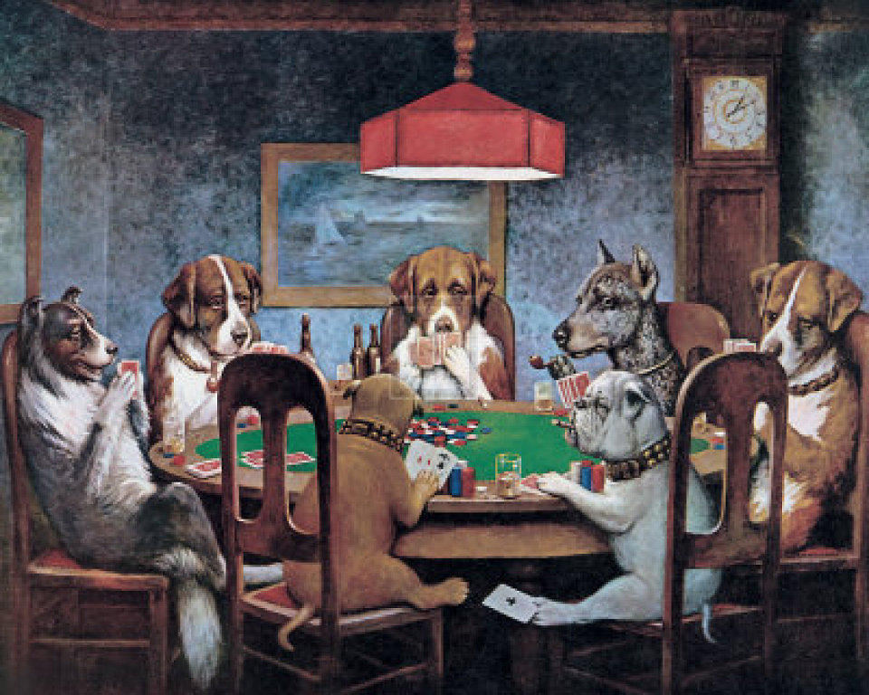 960x768 Dogs Playing Poker Original Painting - Dogs Playing Poker Original Painting