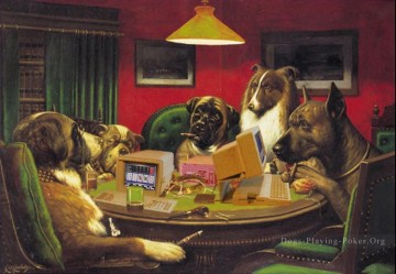 360x249 Reproduction Of Dog Card Paintings For Sale - Dogs Playing Poker Original Painting