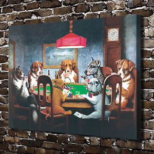 300x300 Dogs Playing Poker Hd Canvas Print 18x24 Home Decor Paintings - Dogs Playing Poker Painting