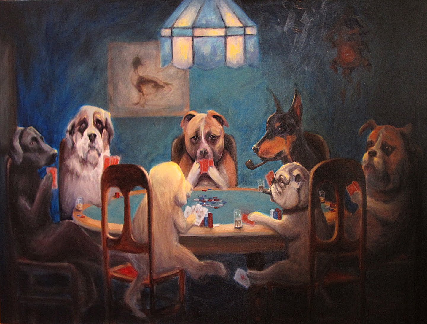 1440x1092 Royalforest Dogs Playing Poker - Dogs Playing Poker Painting
