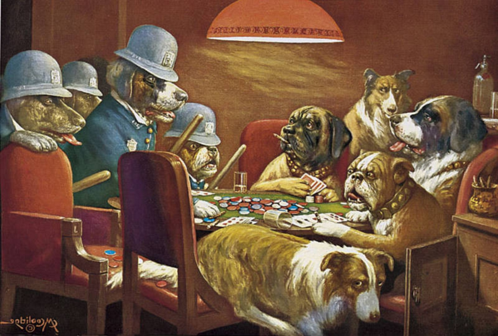 Dogs Playing Poker Painting Original at PaintingValley.com | Explore ...