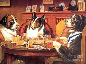 300x225 Dogs Playing Poker Paintings Fine Art America - Dogs Playing Poker Painting Original