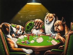 300x226 New Hand Painted Velvet Dogs Playing Poker Game Classic Picture 36 - Dogs Playing Poker Painting Original
