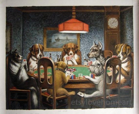 570x468 Original Dogs Playing Poker High Quality A Friend In Need By Dogs - Dogs Playing Poker Painting Original