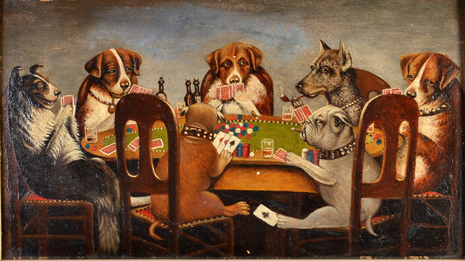Dogs Playing Poker Painting Original at Explore