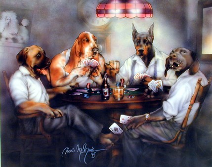 429x338 Dogs Playing Poker A Million Miles From Normal - Dogs Playing Poker Painting Price