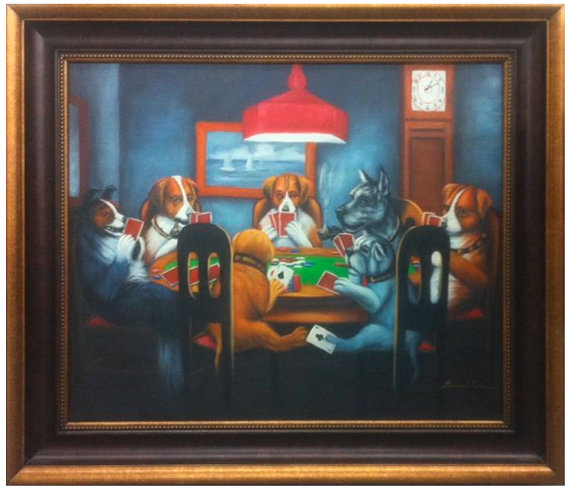 570x491 Dogs Playing Cards Oil Painting Reproduction A Friend - Dogs Playing Poker Painting Price