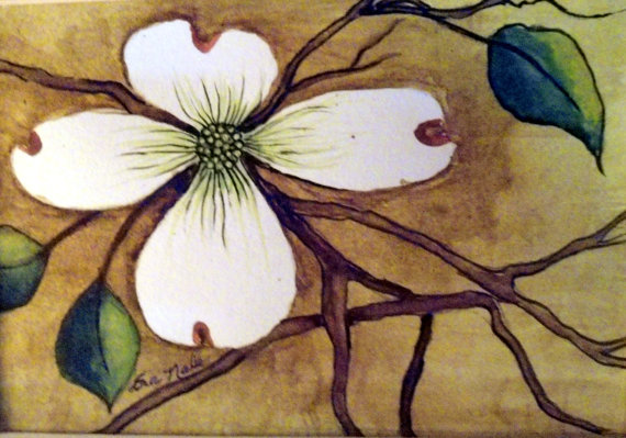 570x399 Dogwood Watercolor Painting. Dogwood Painting Colors - Dogwood Painting