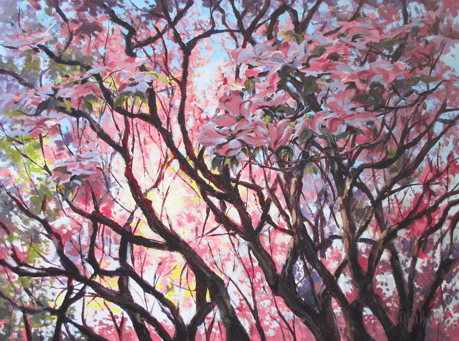 1600x1187 Karen Ilari Painting The Dogwood Tree - Dogwood Painting