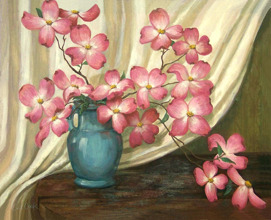 900x731 Pink Dogwoods Painting By Evie Cook - Dogwood Painting