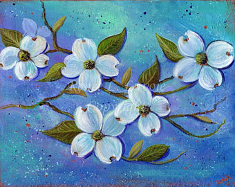 340x270 Dogwood Tree Art Etsy - Dogwood Tree Painting