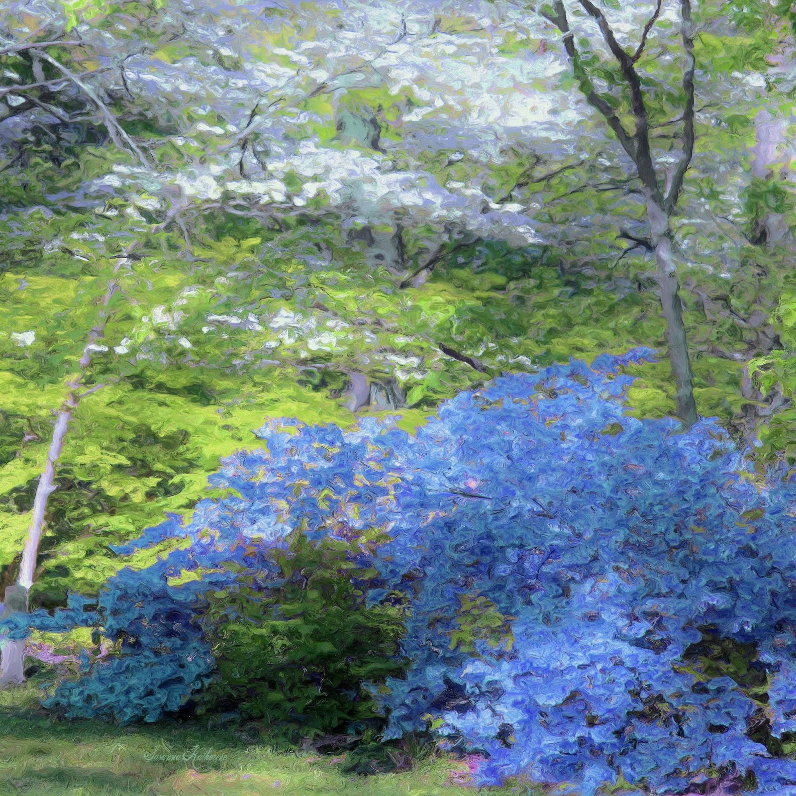 1600x1600 Paintings Of Artists Original Unusual Art Azalea Bush - Dogwood Tree Painting