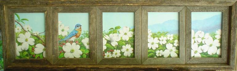 770x230 Saatchi Art Bluebird In The Dogwood Tree Painting By Steve Norris - Dogwood Tree Painting