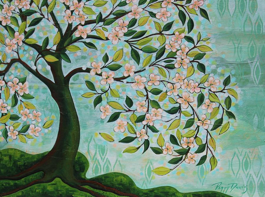 900x670 Dogwood Tree Painting By Peggy Davis - Dogwood Tree Painting