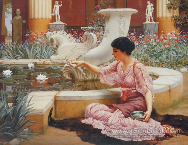 624x480 A Pompeian Garden (1904) - Dolce Far Niente Painting