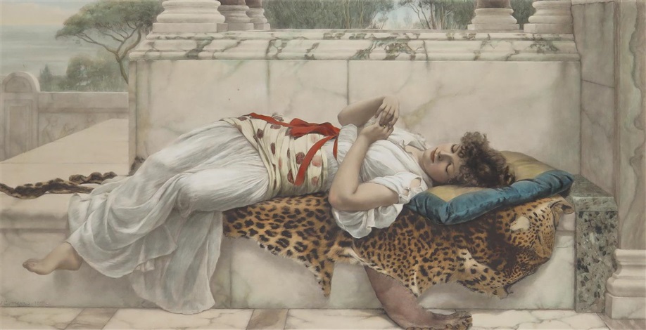918x470 Dolce Far Niente The Betrothed 2 Works By John William Godward - Dolce Far Niente Painting