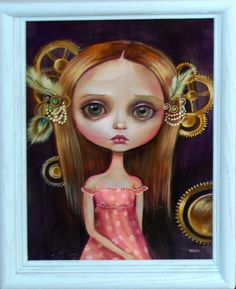 236x289 Big Eye Blythe Doll Art By Blonde Blythe Big Eyes, Margaret - Doll Painting