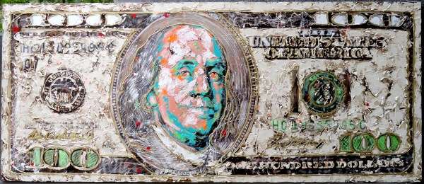 600x260 100 Dollar Bill Costin Craioveanu Artist Painter - Dollar Bill Painting