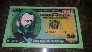 300x169 Steve Kaufman 50 Dollar Bill Painting Ebay - Dollar Bill Painting